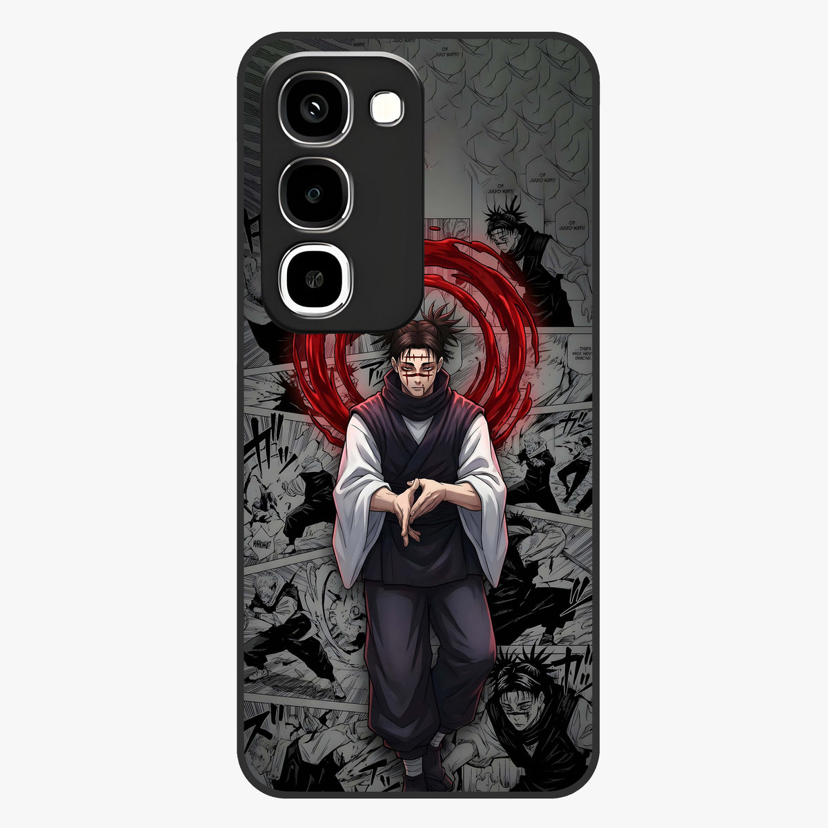 Cursed Ritual Ascension Glass Case showing flat back view with dark ritual themed artwork and glossy glass finish.