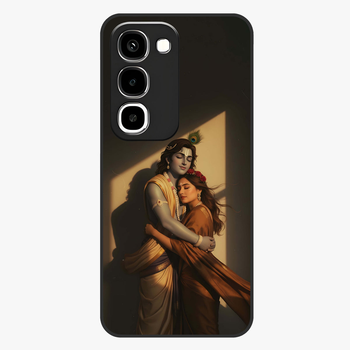 Divine Eternal Love Glass Case showing flat back view with spiritual love themed artwork and glossy glass finish.