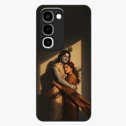 Divine Eternal Love Glass Case showing flat back view with spiritual love themed artwork and glossy glass finish.