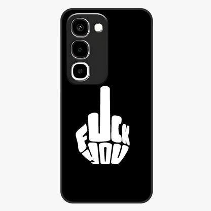 Rebel Mode On Glass Case showing flat back view with bold rebellious typography artwork and glossy glass finish.