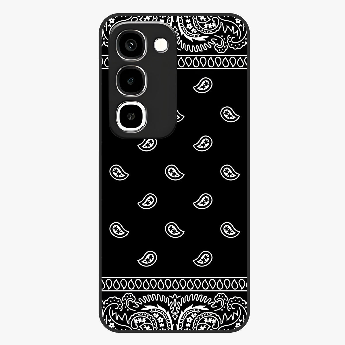 Retro Rebel Threads Glass Case showing flat back view with vintage street style artwork and glossy glass finish.