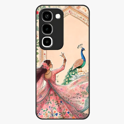 Royal Grace Muse Glass Case showing flat back view with elegant artistic artwork and glossy glass finish.