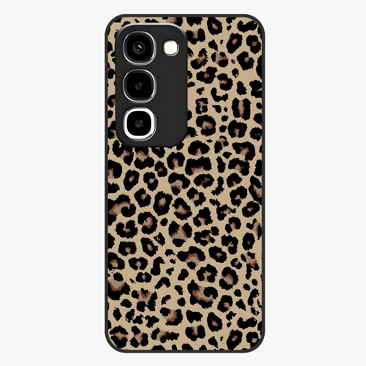 Savage Chic Pattern Glass Case showing flat back view with stylish patterned artwork and glossy glass finish.
