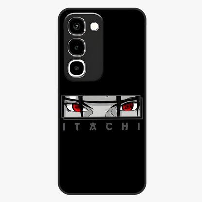Scarlet Gaze Dominance Glass Case showing flat back view with striking red themed artwork and glossy glass finish.