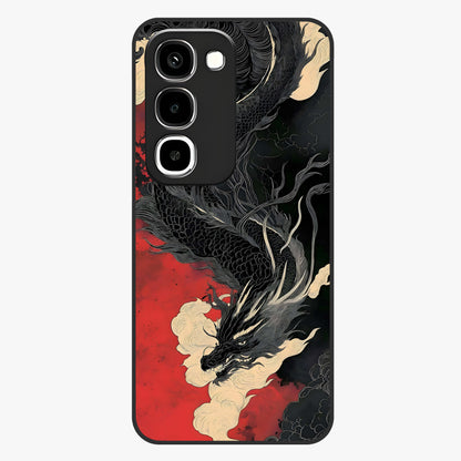 Shadow Dragon Fury Glass Case showing flat back view with fierce dragon artwork and glossy glass finish.