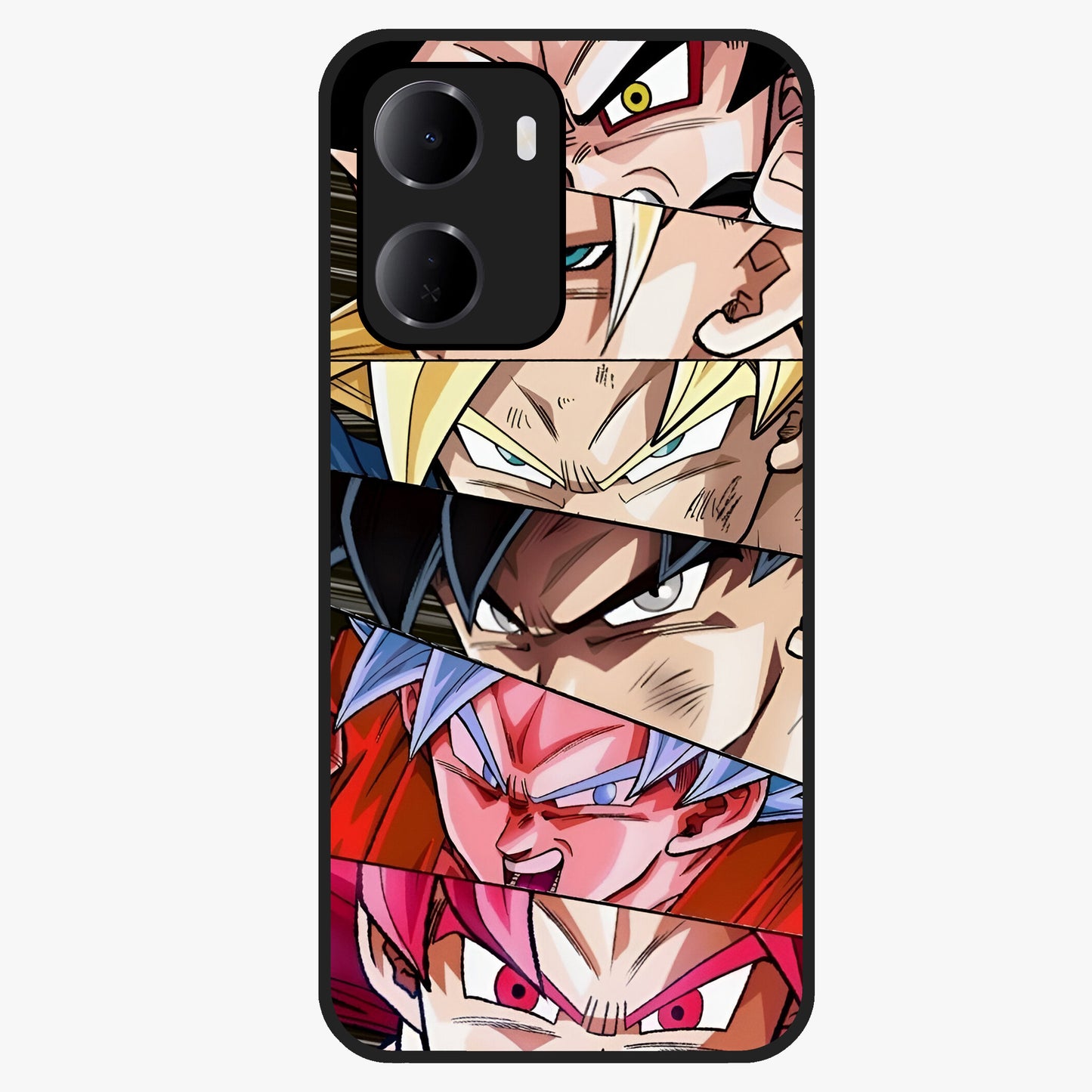 Anime Character Glass Case showing flat back view with vibrant anime artwork and glossy glass finish.