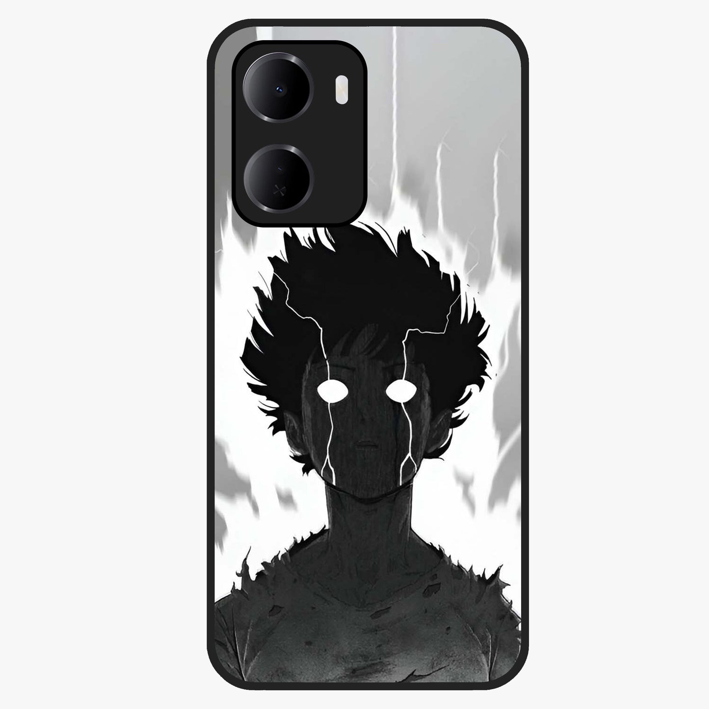 Awakened Inner Rage Glass Case showing flat back view with intense artistic artwork and glossy glass finish.