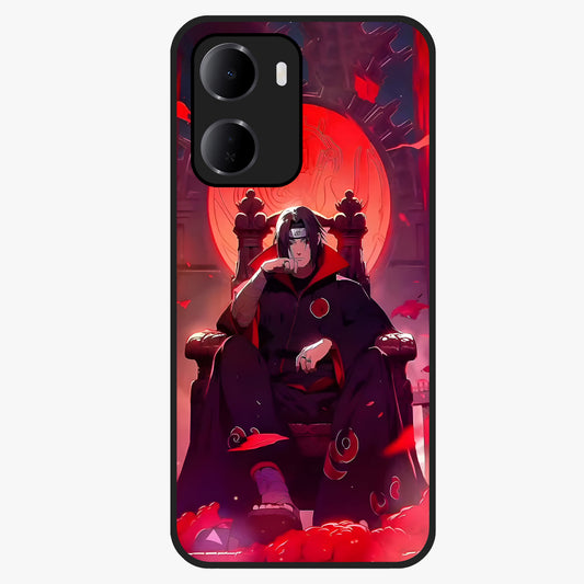 Blood Moon Sovereign Glass Case showing flat back view with mystical blood moon artwork and glossy glass finish.