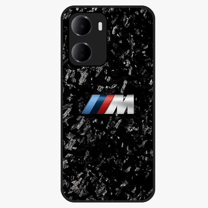 Carbon Speed Mark Glass Case showing flat back view with sporty carbon pattern artwork and glossy glass finish.
