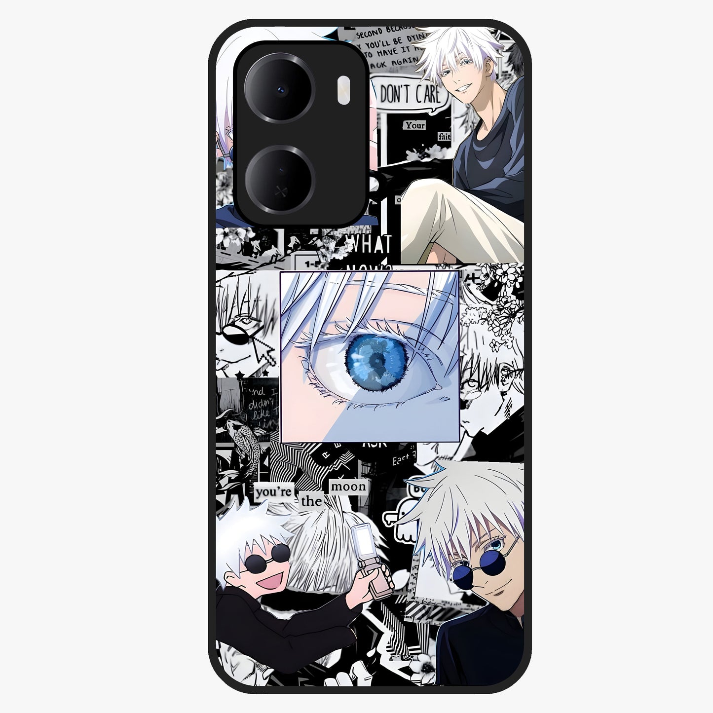 Infinity Sorcerer Chaos Glass Case showing flat back view with mystical sorcerer themed artwork and glossy glass finish.