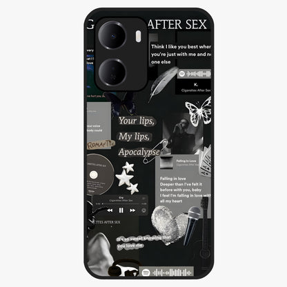 Midnight Love Echo Glass Case showing flat back view with romantic midnight themed artwork and glossy glass finish.