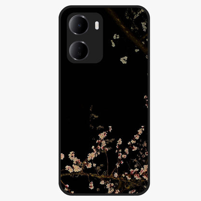 Petal Moon Light With Custom Name Glass Case showing flat back view with floral moonlight artwork and personalized name design.