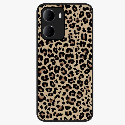 Savage Chic Pattern Glass Case showing flat back view with stylish patterned artwork and glossy glass finish.