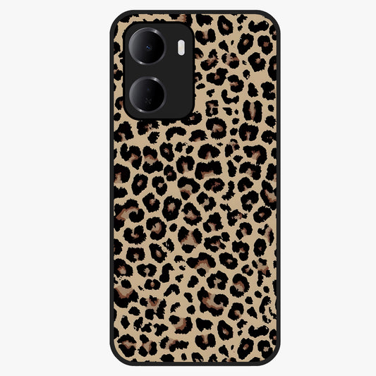 Savage Chic Pattern Glass Case showing flat back view with stylish patterned artwork and glossy glass finish.