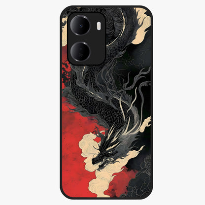 Shadow Dragon Fury Glass Case showing flat back view with fierce dragon artwork and glossy glass finish.
