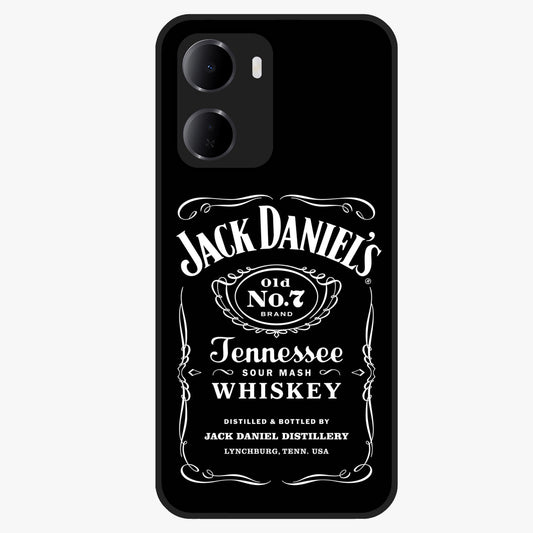 Vintage Whiskey Heritage Glass Case showing flat back view with classic whiskey inspired artwork and glossy glass finish.