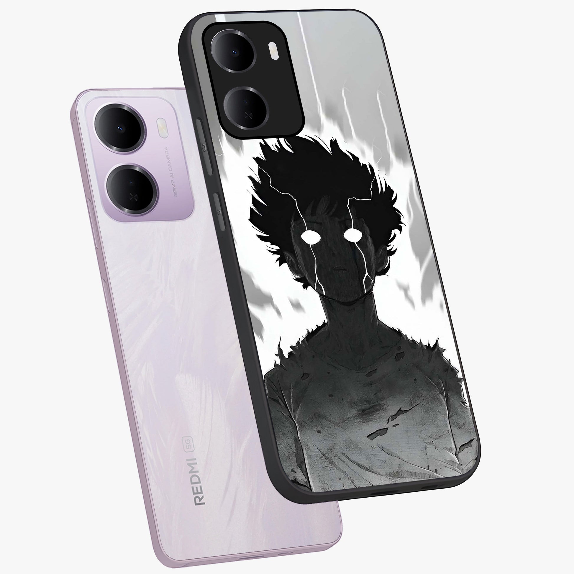 Awakened Inner Rage Glass Case displayed in angled mockup highlighting powerful graphic design and bold artistic theme.