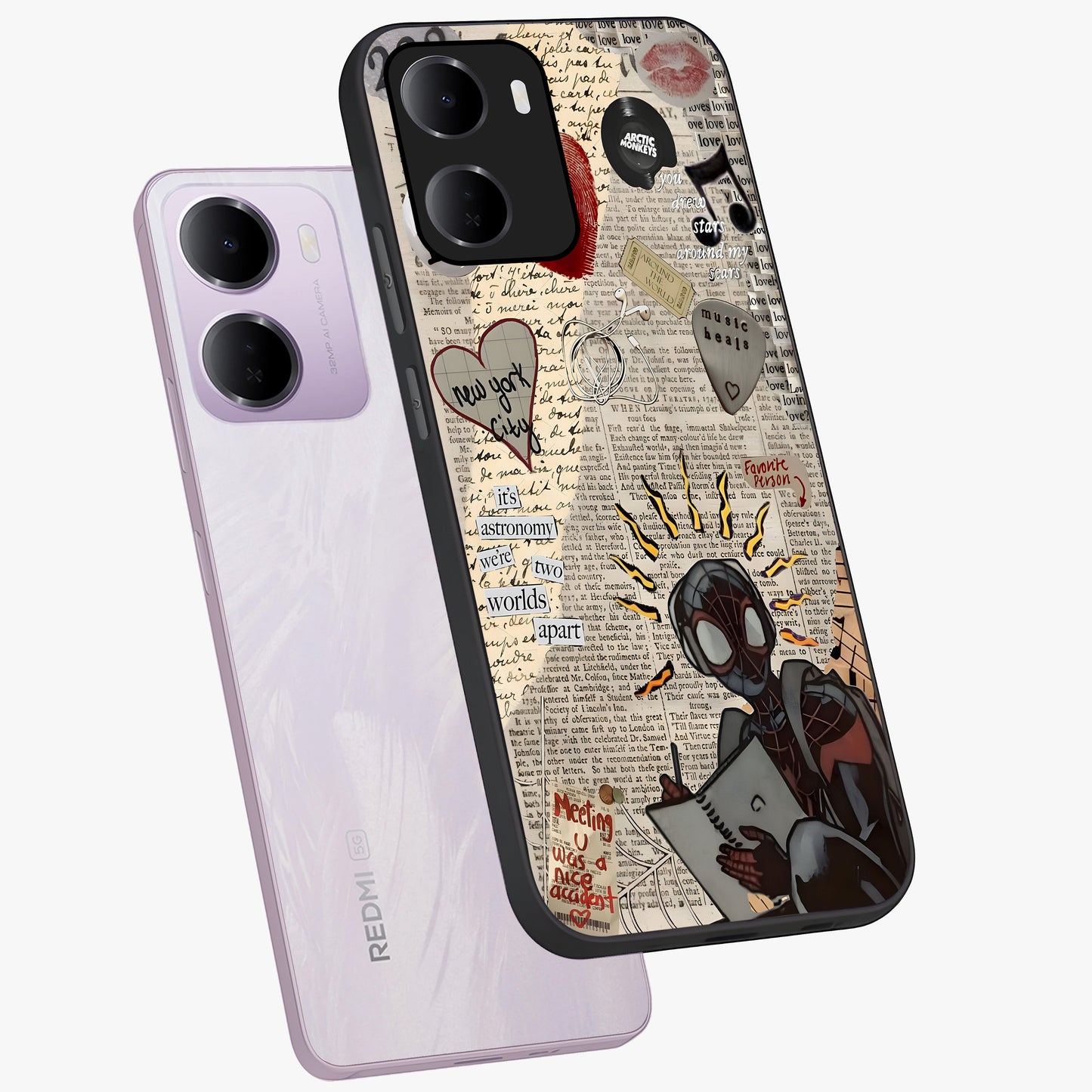 City Dream Sketch Glass Case displayed in angled mockup highlighting minimal city illustration with aesthetic sketch style.