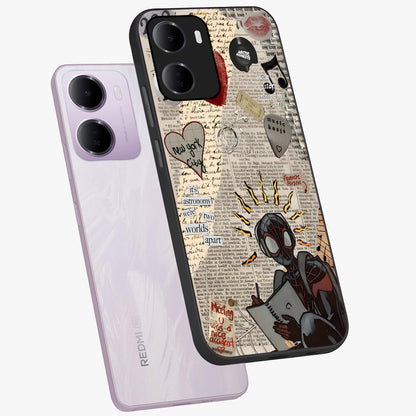 City Dream Sketch Glass Case displayed in angled mockup highlighting minimal city illustration with aesthetic sketch style.