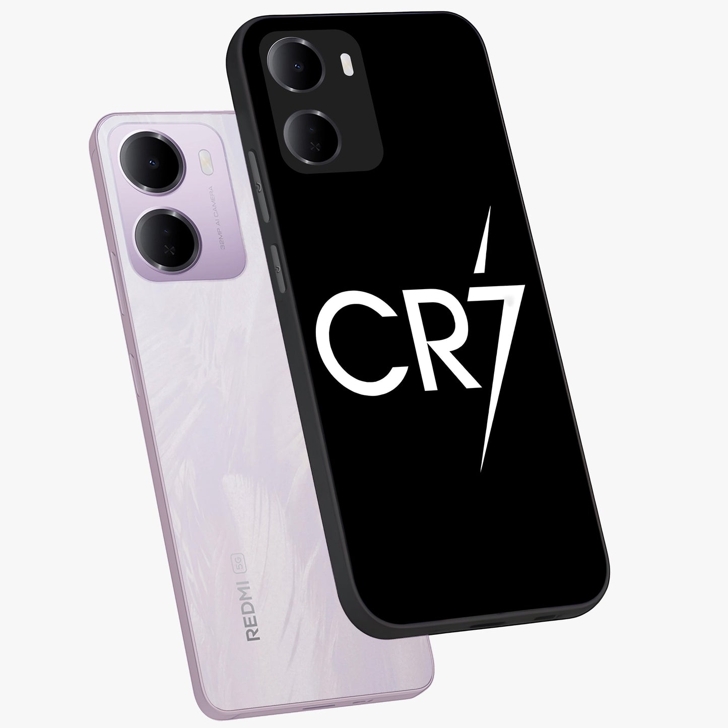 Cr7 Elite Strike Glass Case displayed in angled mockup highlighting powerful sports graphic with bold athletic theme.