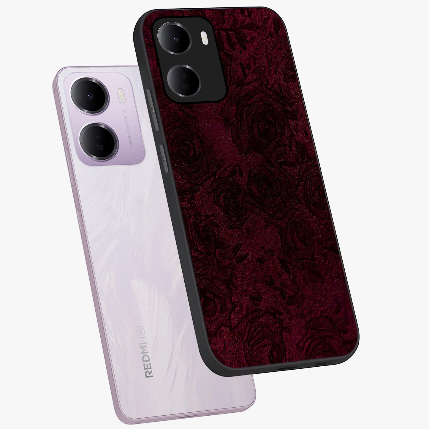 Crimson Fade Flow Glass Case displayed in angled mockup highlighting smooth gradient design with modern aesthetic style.