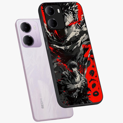 Demon Sword Resolve Glass Case displayed in angled mockup highlighting powerful demon sword illustration with dark fantasy aesthetic.