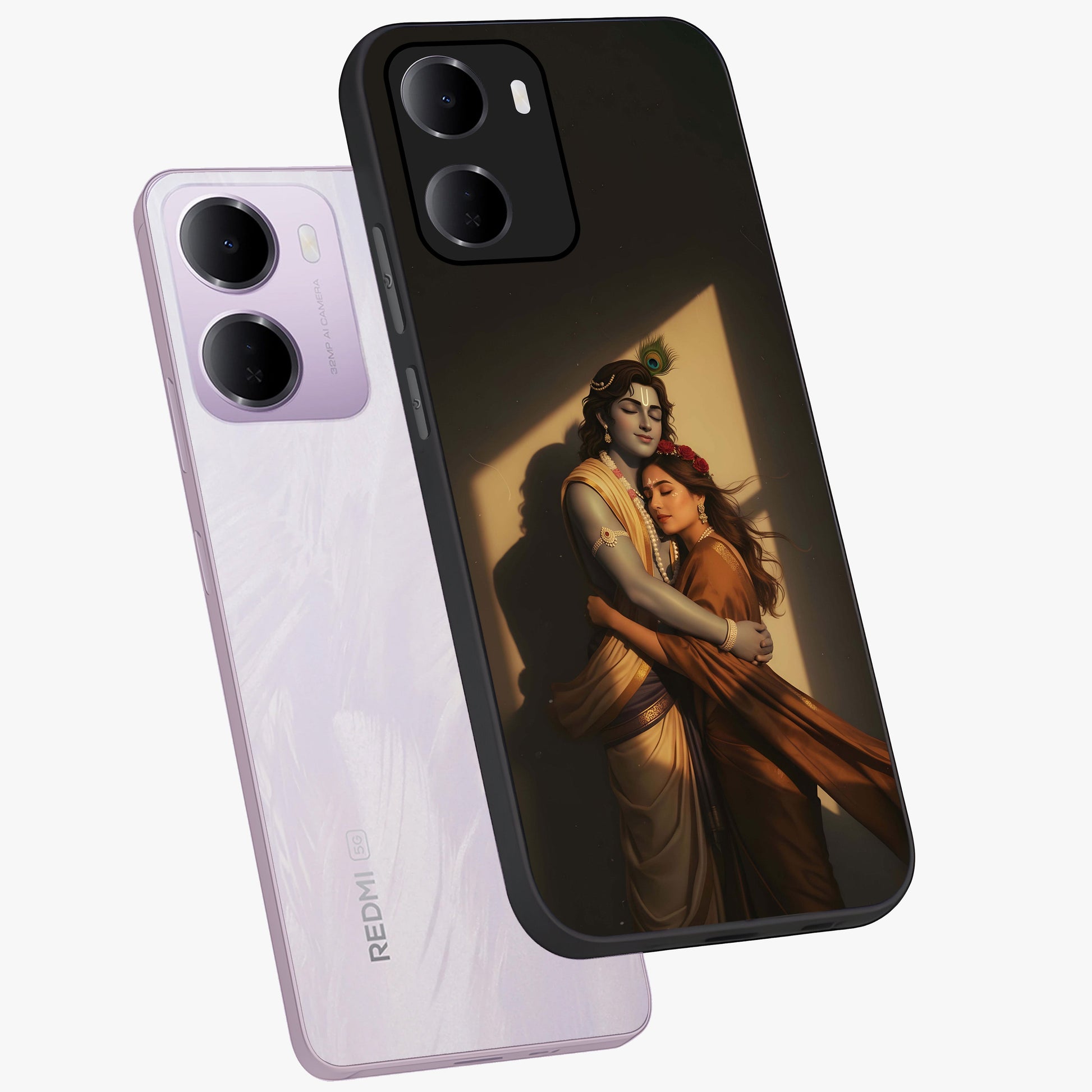 Divine Eternal Love Glass Case displayed in angled mockup highlighting elegant divine inspired design with peaceful aesthetic.