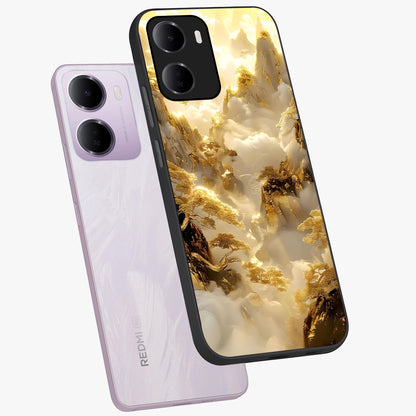 Gates Of Illumination Glass Case displayed in angled mockup highlighting radiant portal inspired design with fantasy aesthetic.