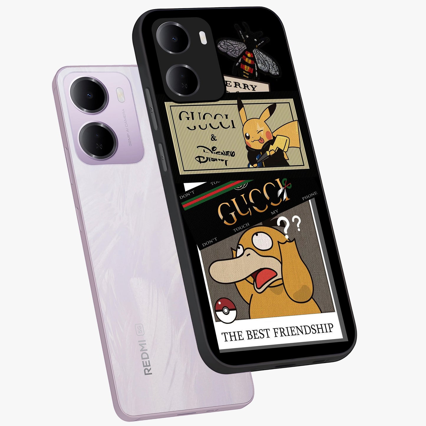 Gucci Play Mashup Glass Case displayed in angled mockup highlighting stylish fashion mashup design with bold aesthetic.