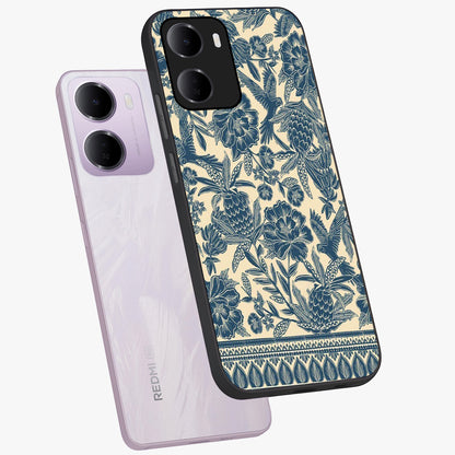 Heirloom Wild Bloom Glass Case displayed in angled mockup highlighting botanical bloom design with classic aesthetic style.