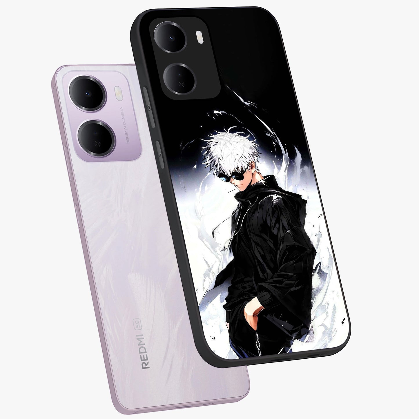 Limitless Shadow King Glass Case displayed in angled mockup highlighting dramatic dark hero design with intense aesthetic.