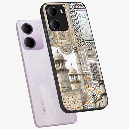 Mughal Marble Legacy Glass Case displayed in angled mockup highlighting elegant heritage marble artwork with royal aesthetic.