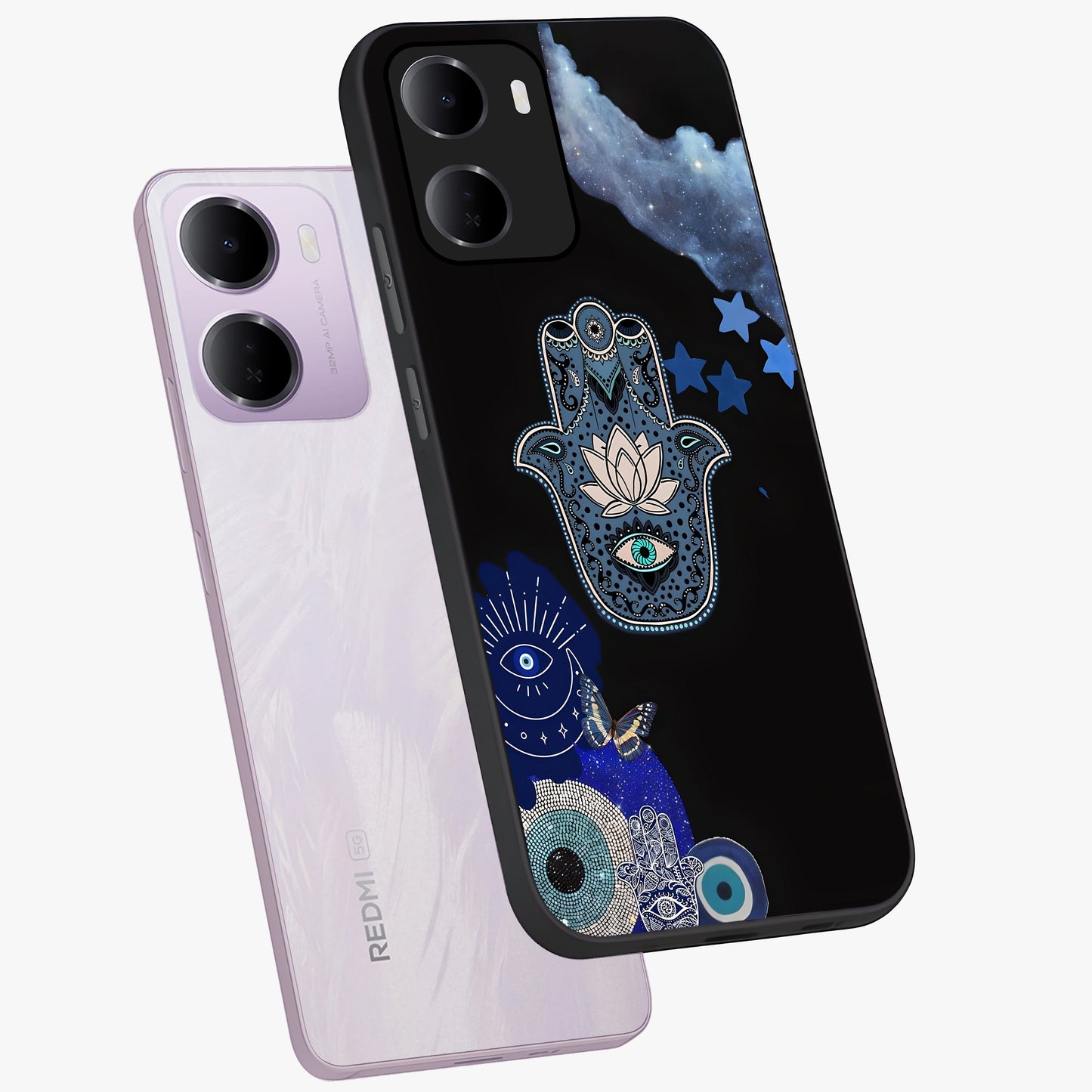 Mystic Hand Aura Glass Case displayed in angled mockup highlighting magical aura design with spiritual aesthetic style.