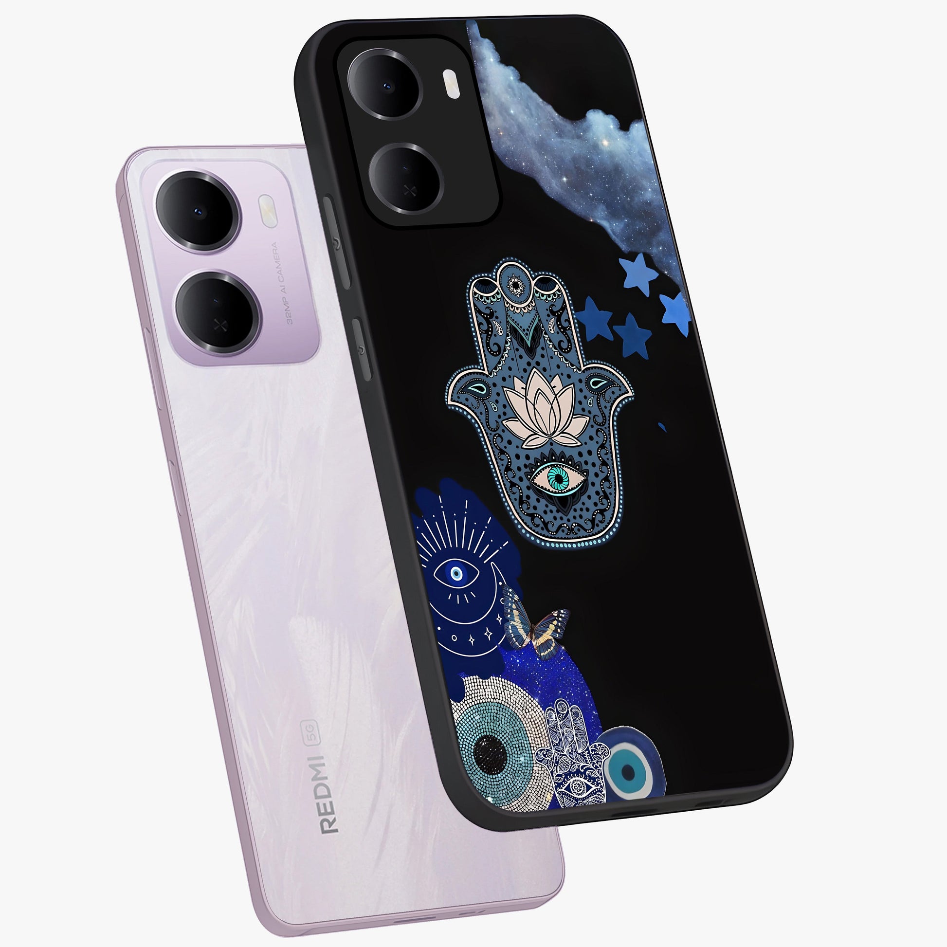 Mystic Hand Aura Glass Case displayed in angled mockup highlighting magical aura design with spiritual aesthetic style.
