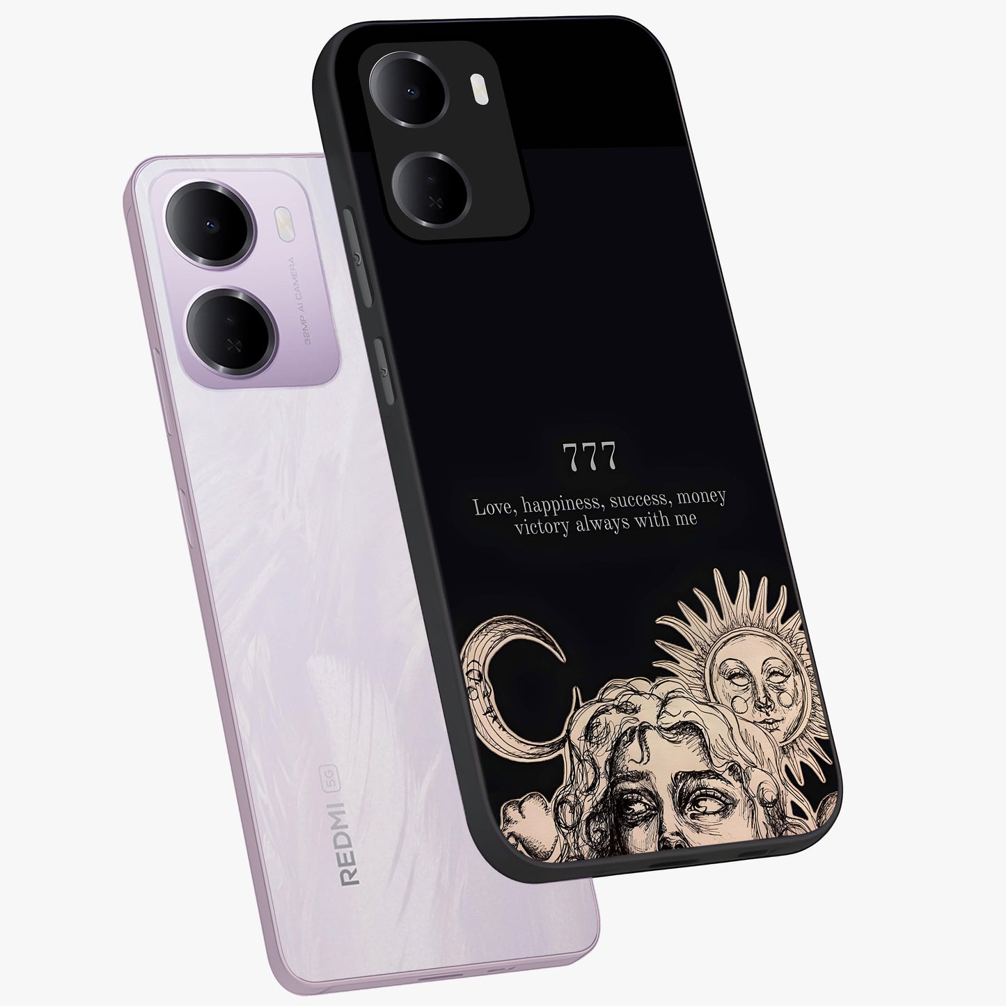 Mystic Victory Aura Glass Case displayed in angled mockup highlighting energetic aura design with bold mystical aesthetic.