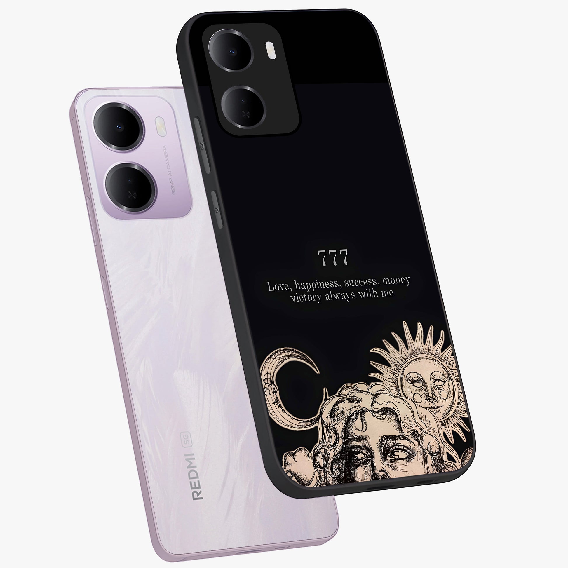 Mystic Victory Aura Glass Case displayed in angled mockup highlighting energetic aura design with bold mystical aesthetic.