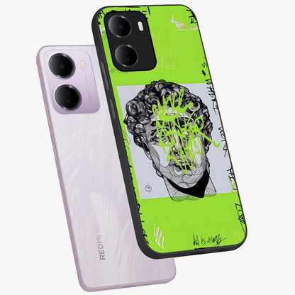 Neo Graffiti Rebellion Glass Case displayed in angled mockup highlighting urban street art design with rebellious aesthetic.