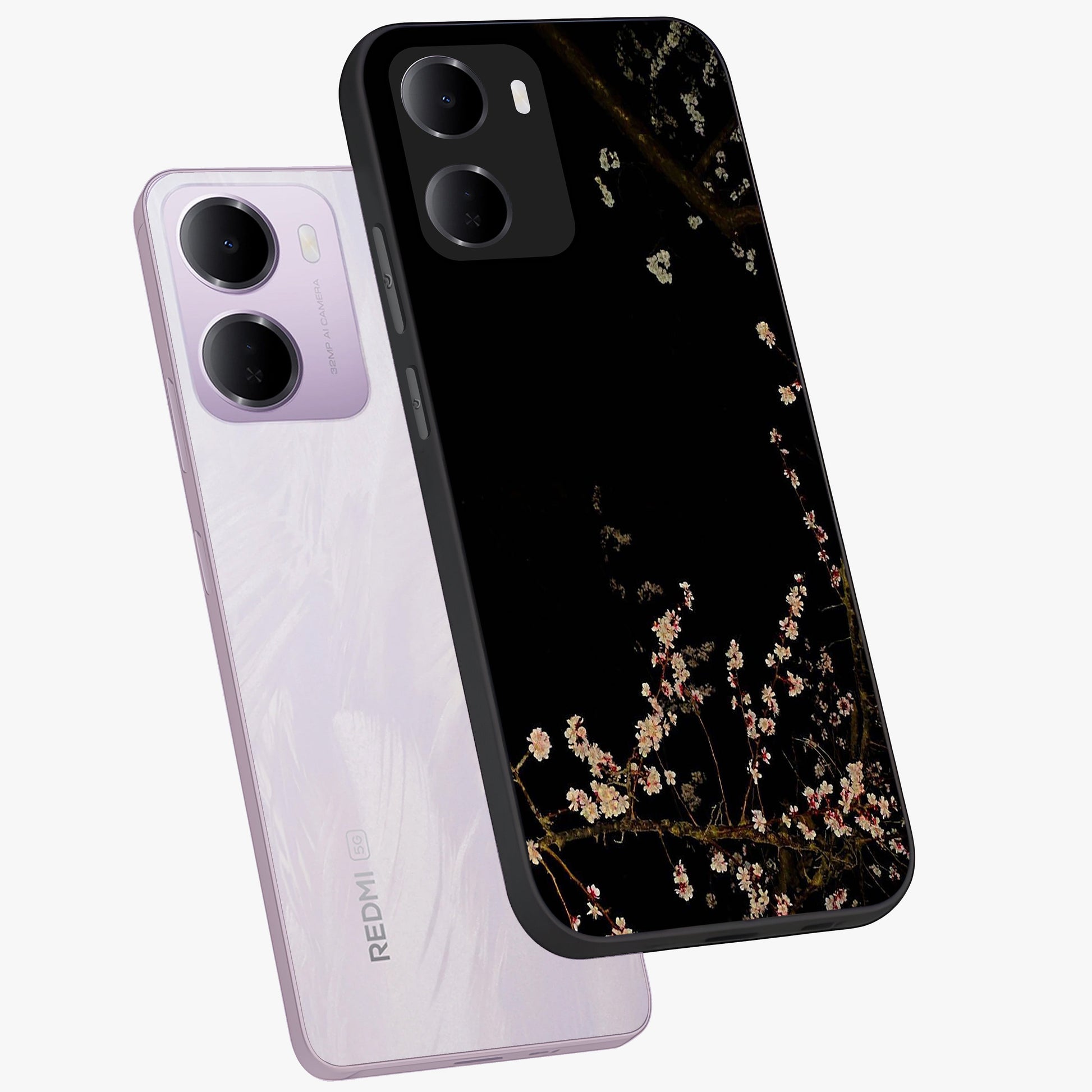 Petal Moon Light With Custom Name Glass Case displayed in angled mockup highlighting delicate petal design with custom name feature.