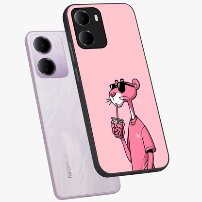 Pink Panther Glass Case displayed in angled mockup highlighting playful cartoon character design with vibrant pink aesthetic.