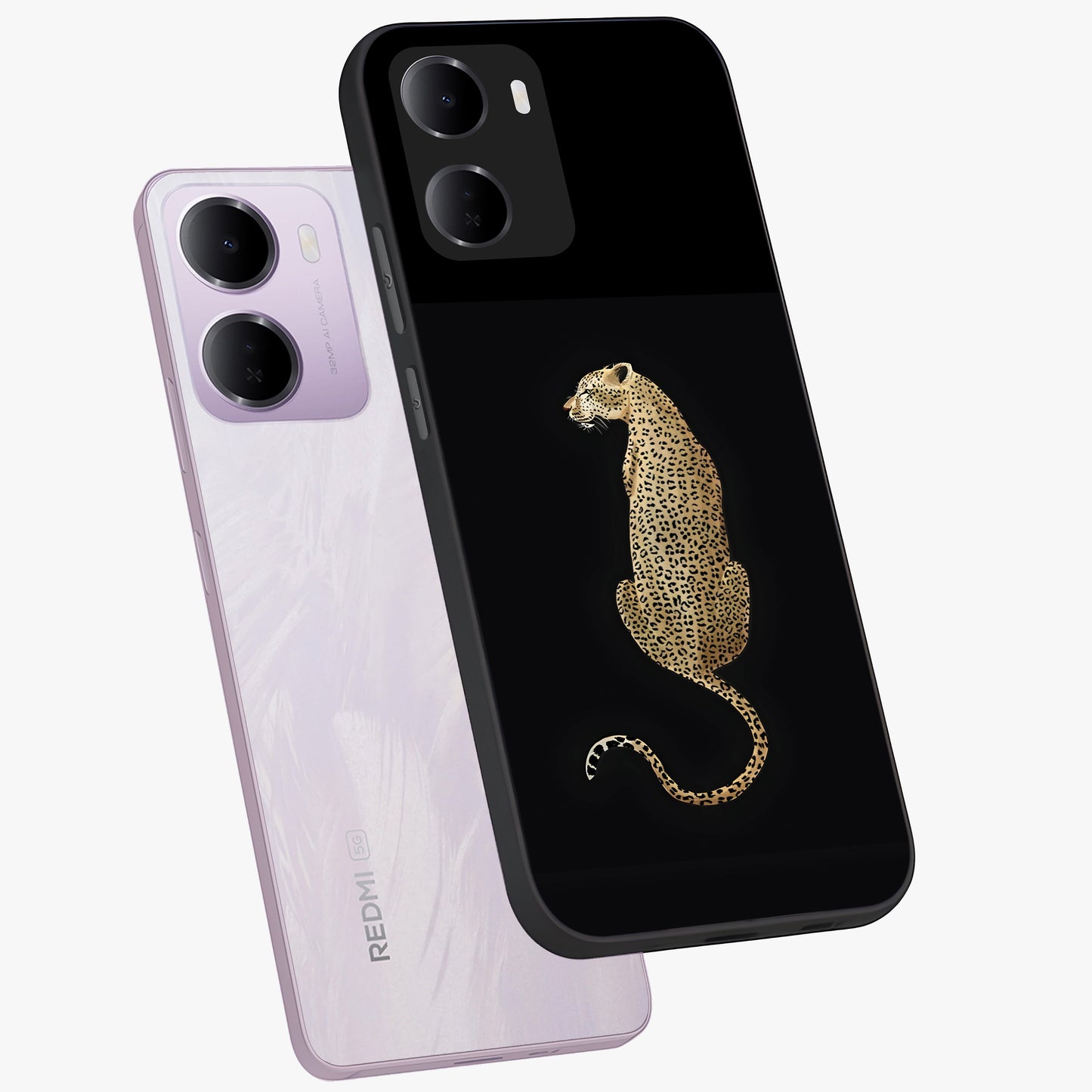 Regal Leopard Glass Case displayed in angled mockup highlighting powerful animal illustration with stylish wild aesthetic.