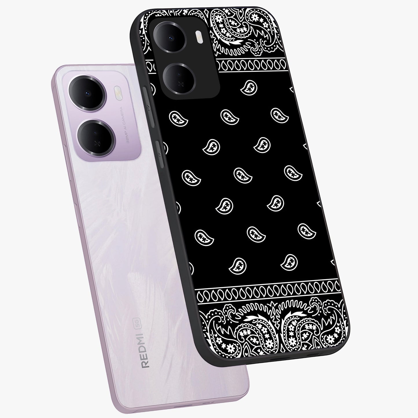 Retro Rebel Threads Glass Case displayed in angled mockup highlighting retro inspired graphic design with rebellious aesthetic.