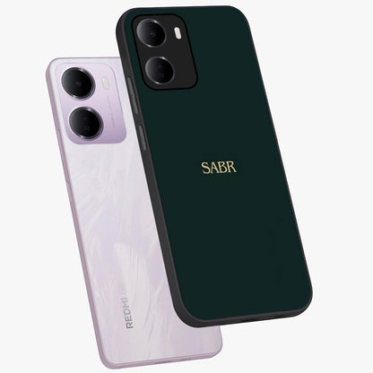 Sabr Minimal Patience Glass Case displayed in angled mockup highlighting simple inspirational design with clean aesthetic style.