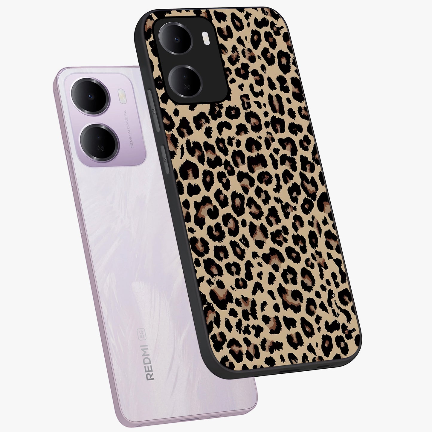 Savage Chic Pattern Glass Case displayed in angled mockup highlighting bold fashion inspired design with chic aesthetic.