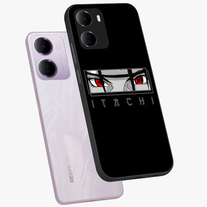 Scarlet Gaze Dominance Glass Case displayed in angled mockup highlighting intense visual design with bold scarlet aesthetic.