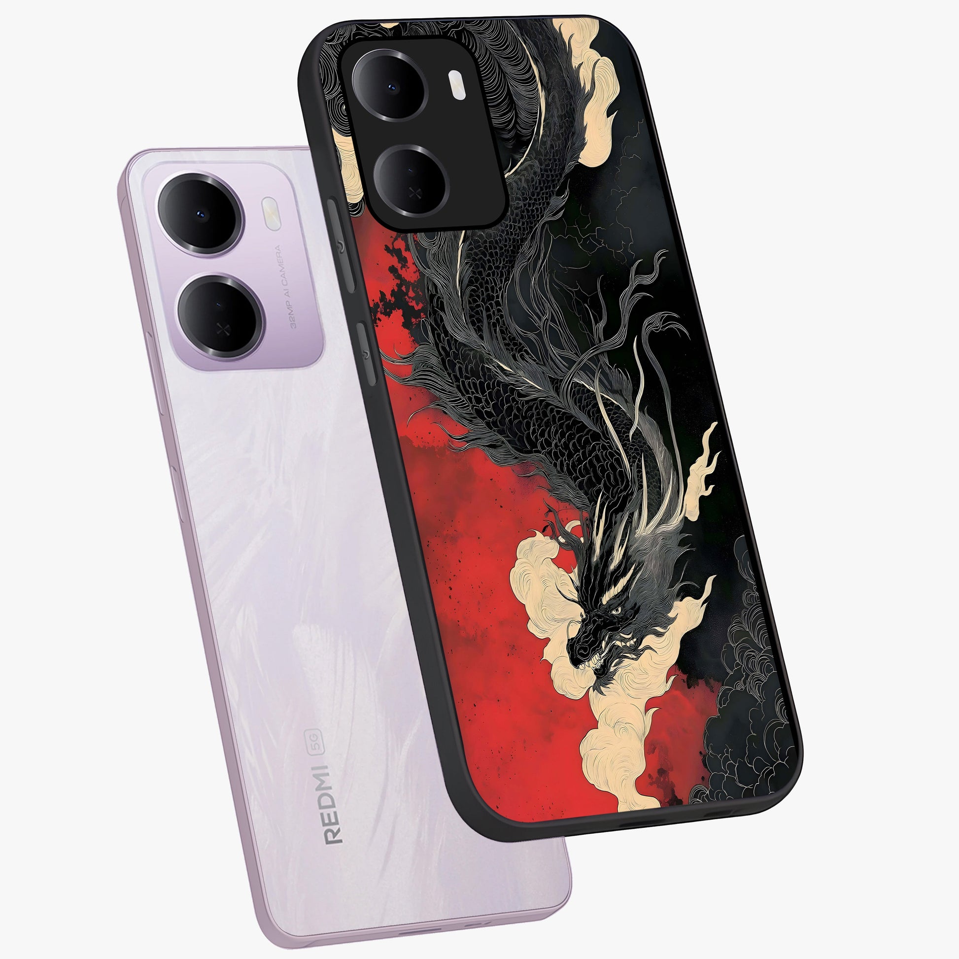 Shadow Dragon Fury Glass Case displayed in angled mockup highlighting powerful dragon illustration with dark fantasy aesthetic.