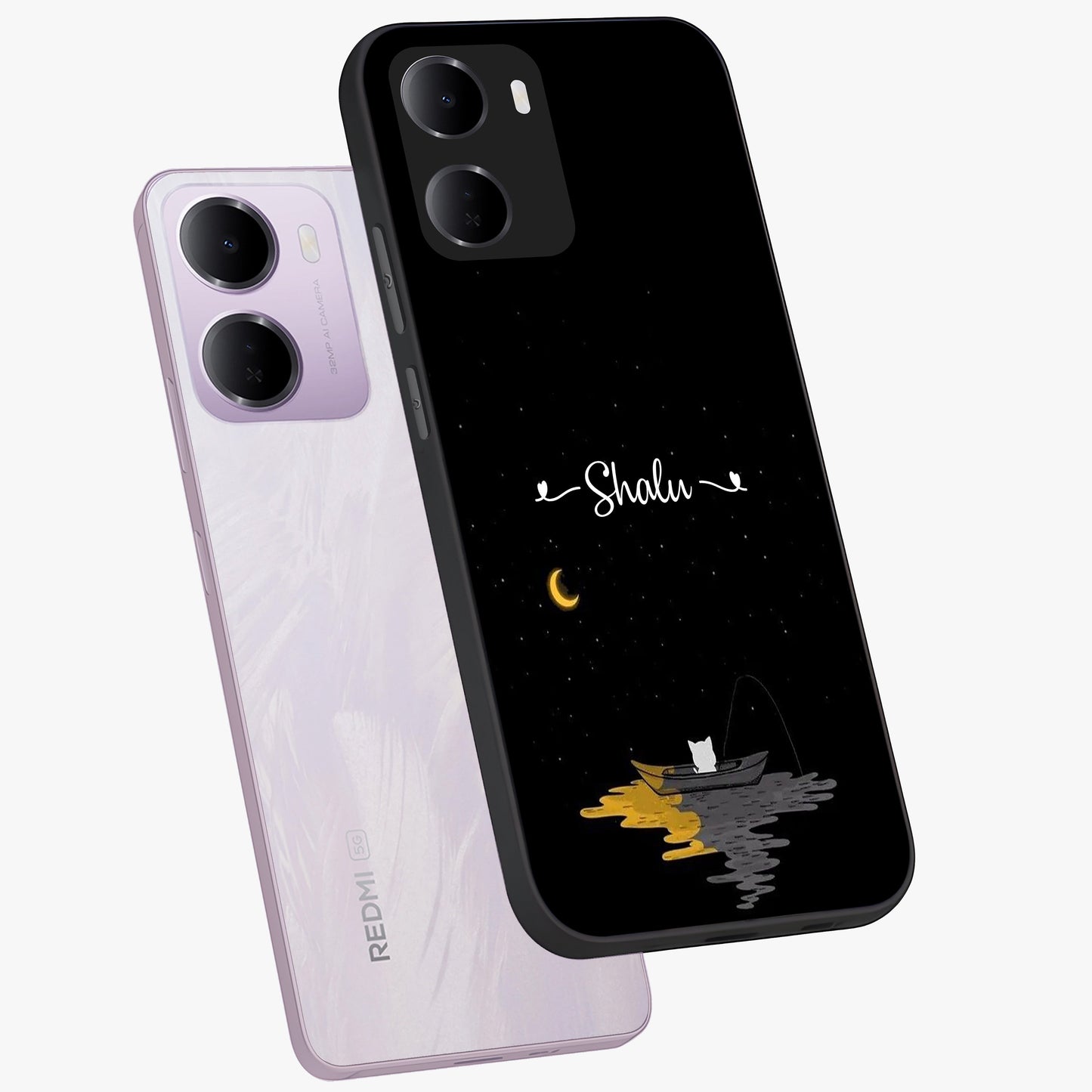 Silent Night Row Glass Case displayed in angled mockup highlighting peaceful evening design with dreamy night aesthetic.
