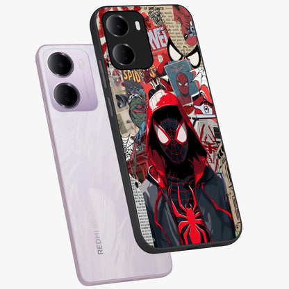 Spider Collage Street Glass Case displayed in angled mockup highlighting dynamic street style collage design with comic aesthetic.