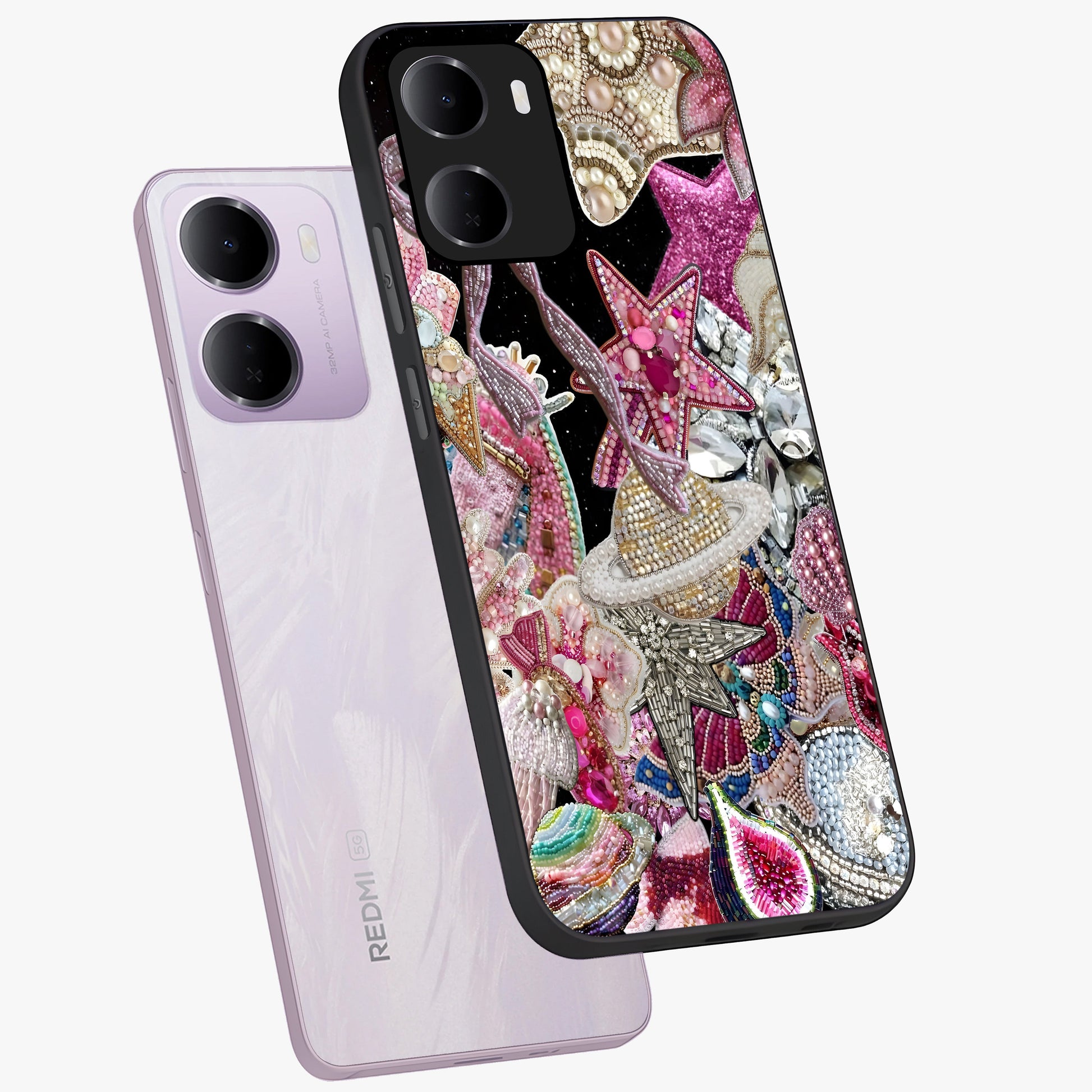 Starlit Jewel Dream Glass Case displayed in angled mockup highlighting glowing celestial jewel design with dreamy aesthetic.