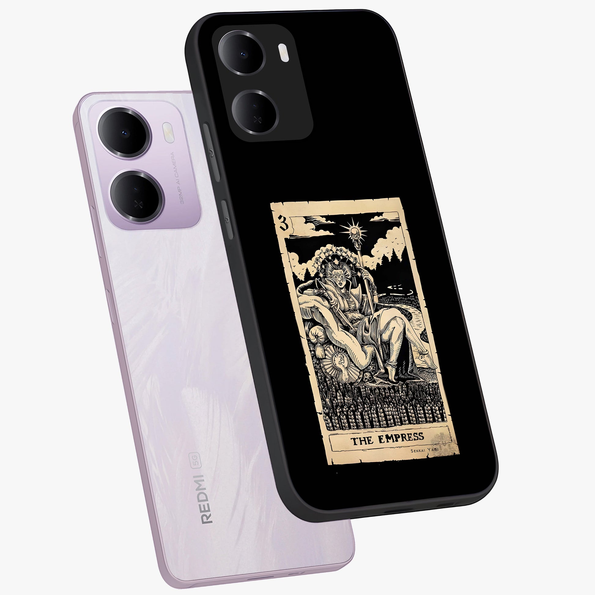 The Empress Glass Case displayed in angled mockup highlighting elegant royal design with majestic aesthetic style.