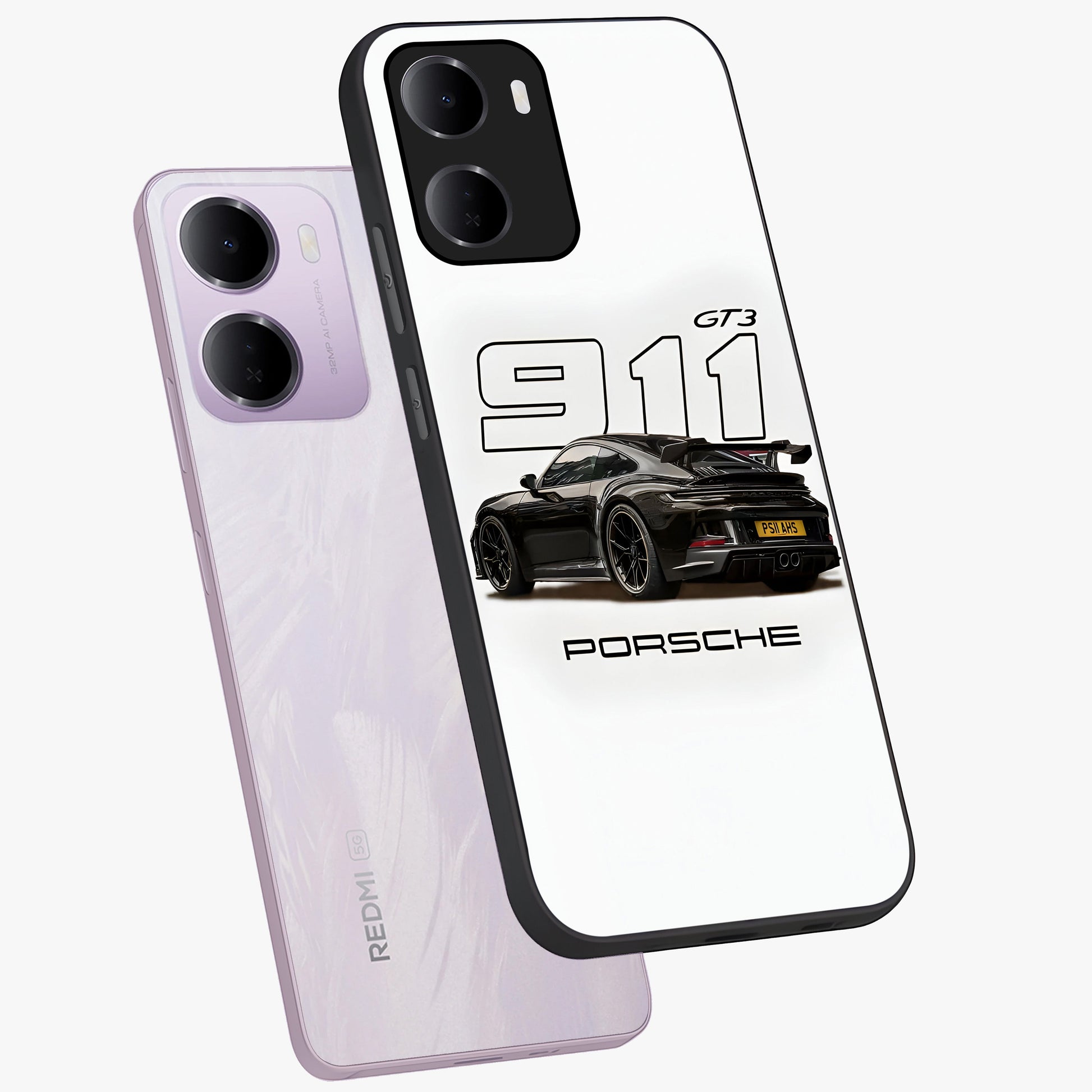 Turbo Legacy Icon Glass Case displayed in angled mockup highlighting dynamic automotive design with performance aesthetic.